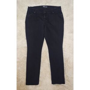 Old Navy The Flirt Staight Jeans Womens 14 Short Black Denim Mid Rise Pants